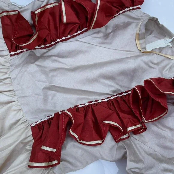 Vtg 70s Handmade Prairie Dress Ruffle Puff Sleeve Cottagecore Maxi Floral Size L - Picture 4 of 8